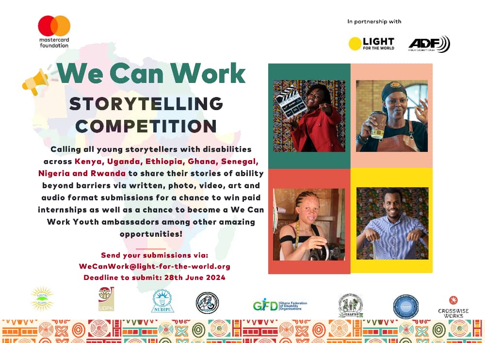 The Light for the World “We Can Work” Narrative Competition 2024 for Young Storytellers. @lftwworldwide @MastercardFdn The “We Can Work” Narrative competition is a platform for young individuals with disabilities to express themselves creatively. bit.ly/3JRNQpt