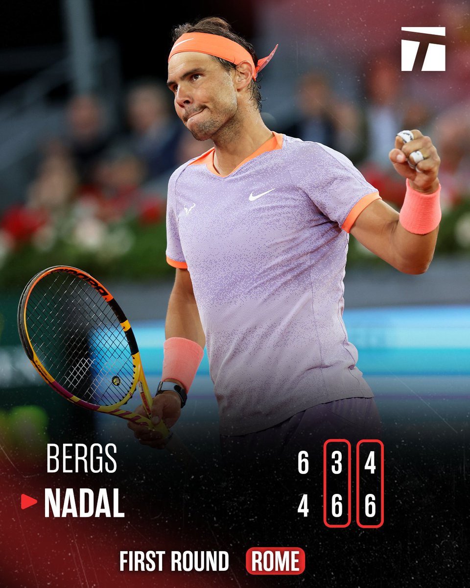 Rafa shows his fight! 🥊 10-time champion @RafaelNadal comes back from a set down to defeat Zizou Bergs. He advances to the second round and faces Hurkacz next. #IBI24