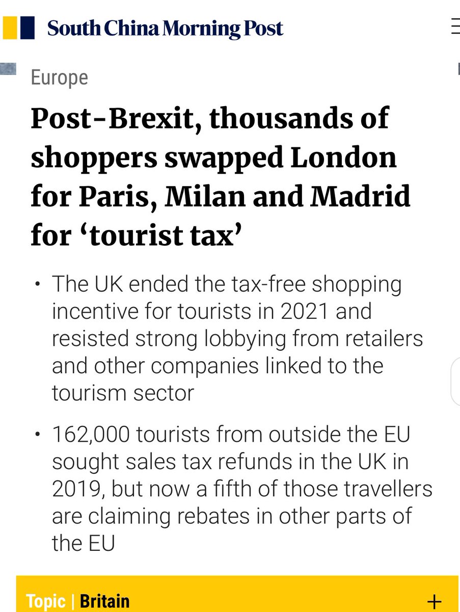 More Brexit damage to the British economy. Beggars belief how anyone still believes in Brexit! scmp.com/news/world/eur…