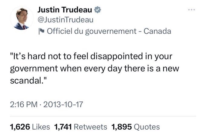 It’s pretty hard to find a single public statement from the 2013-2015 version of Trudeau that has aged well. Ok maybe one aged well 😎
