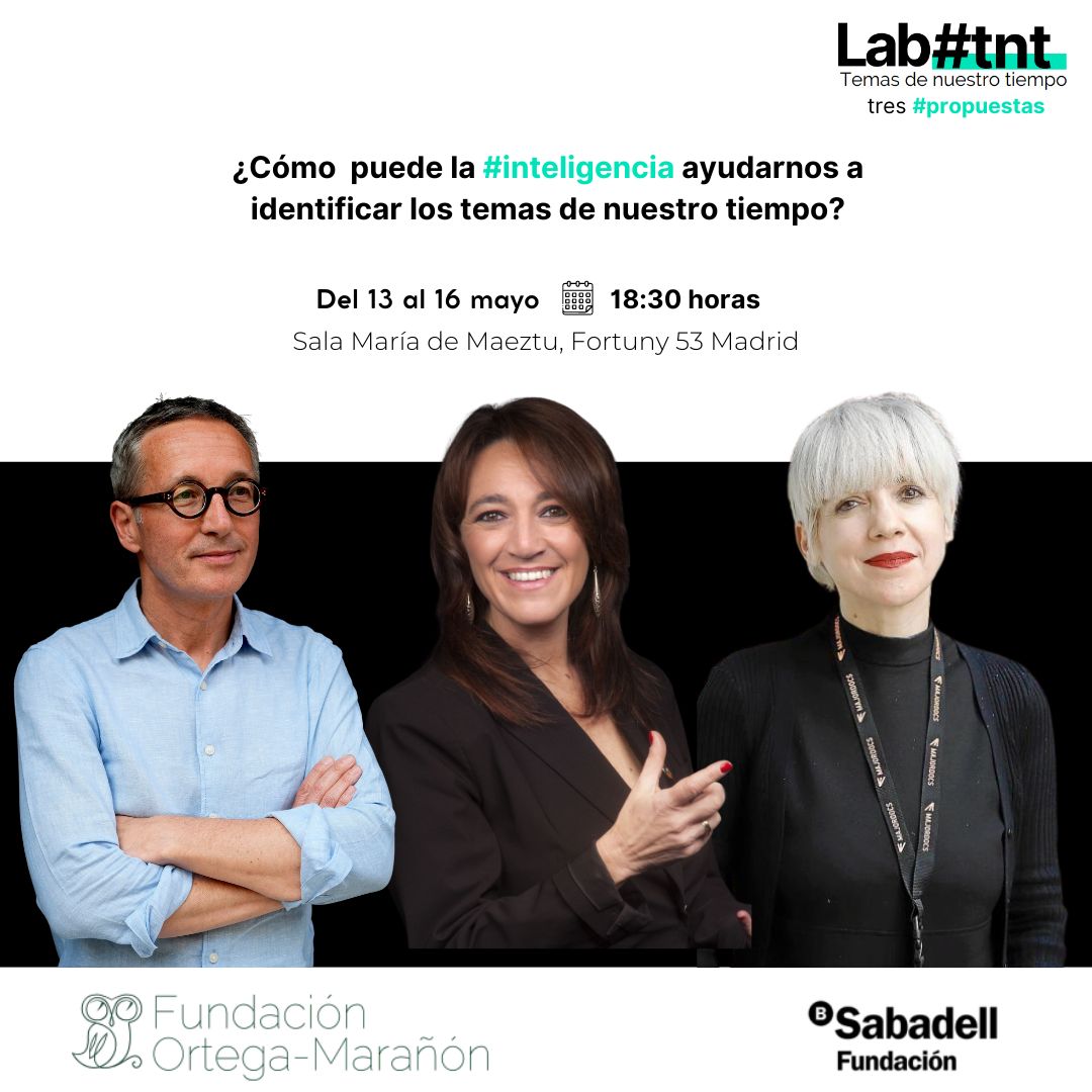 💬 La próxima semana comienza una nueva etapa del Laboratorio de Ideas #Labtnt con tres #propuestas sobre inteligencia:

💻Artificial, con José M. Lassalle
🧠 Humana, con @tinamonge
🤝Y colectiva, con @RemediosZafra

🔗¡Inscríbete!: n9.cl/trespropuestas