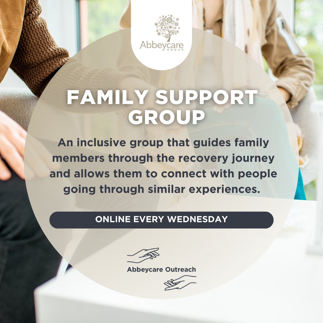 We are aware of the impact a loved one's addiction can have on families. Abbeycare's Family Support Group is supportive, inclusive and helps guide family members through the recovery journey. Read more: abbeycarefoundation.com/aftercare/