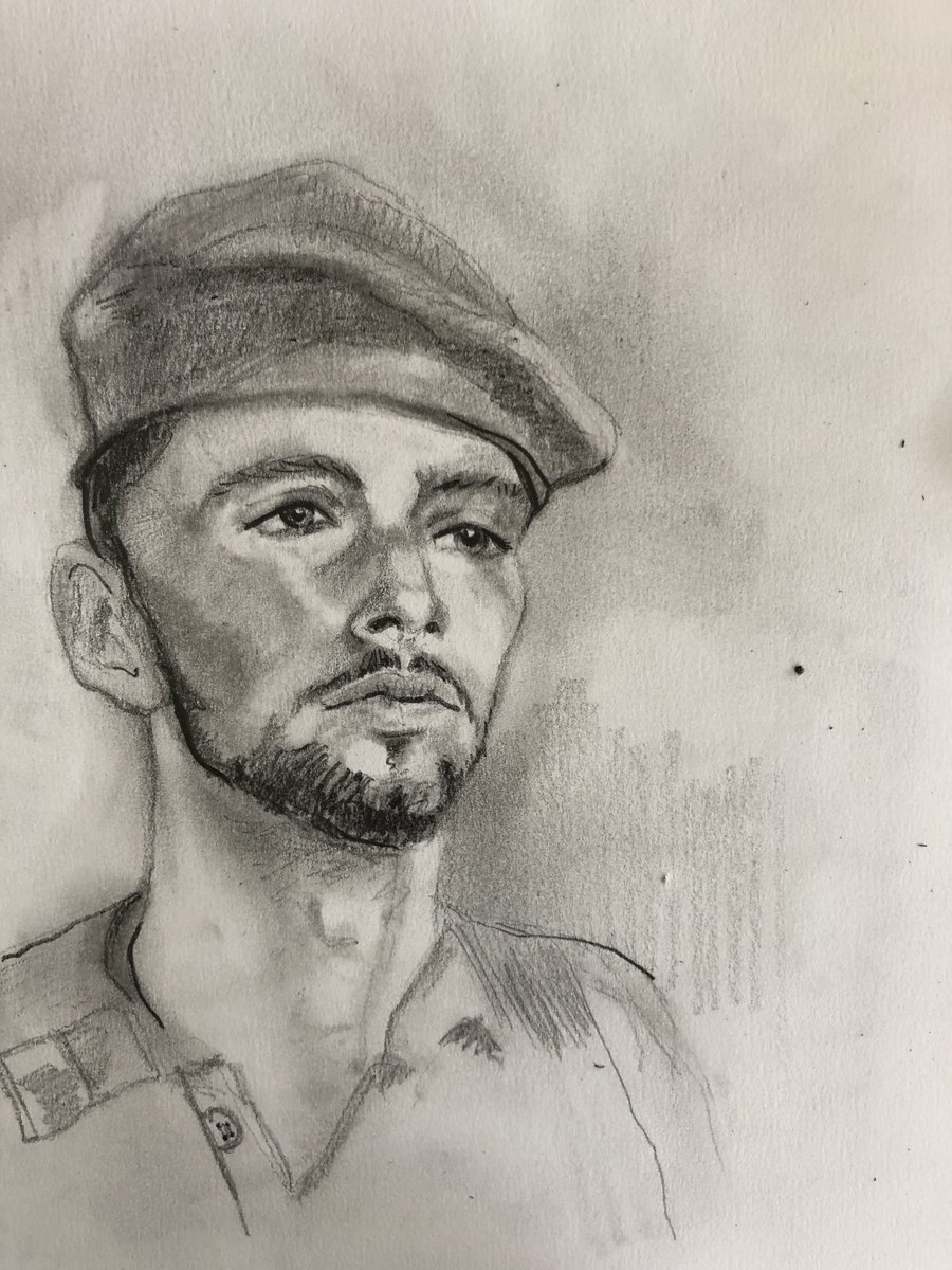 This is Staff Sergeant Haim Sabach, who gave his life to defend Israel.  He was 20 years old. 
I draw your face to remember you. I will not forget.
#StandWithIsrael #BringThemHome