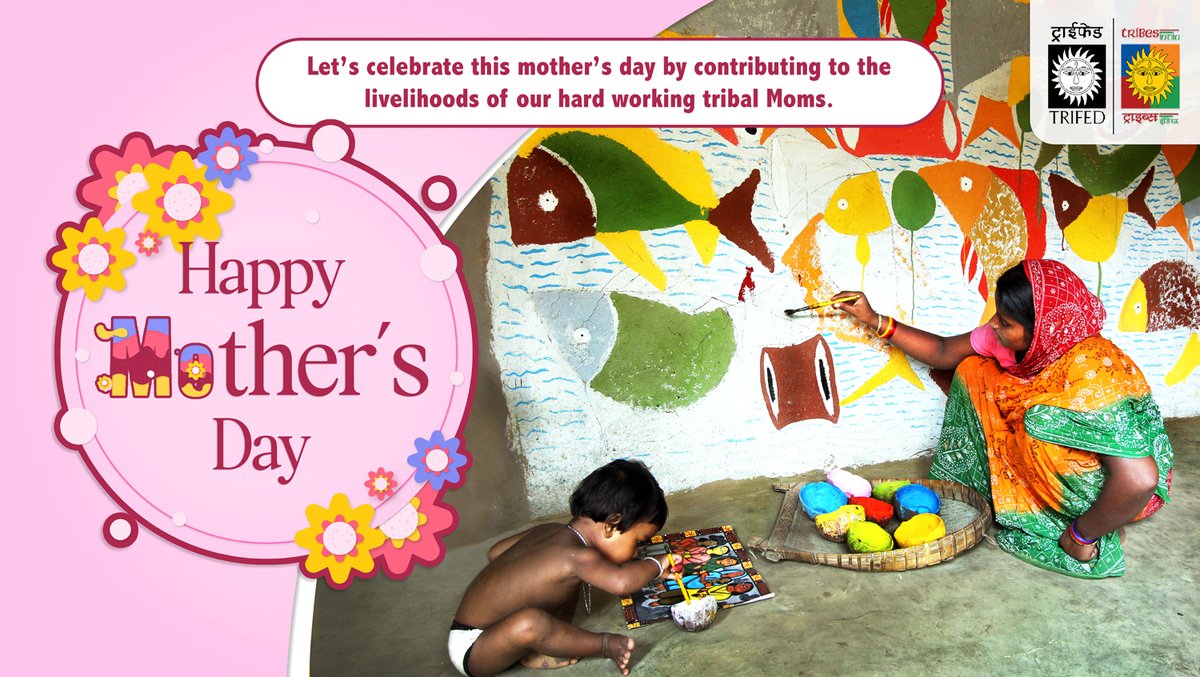 Celebrate Mother's Day by supporting the livelihoods of hardworking tribal mothers. Explore and purchase their exquisitely handcrafted products from @tribesindia. #TRIFED wishes you #HappyMothersDay!! #Vocal4Local #BuyTribal #MothersDay @TribalAffairsIn @mygovindia