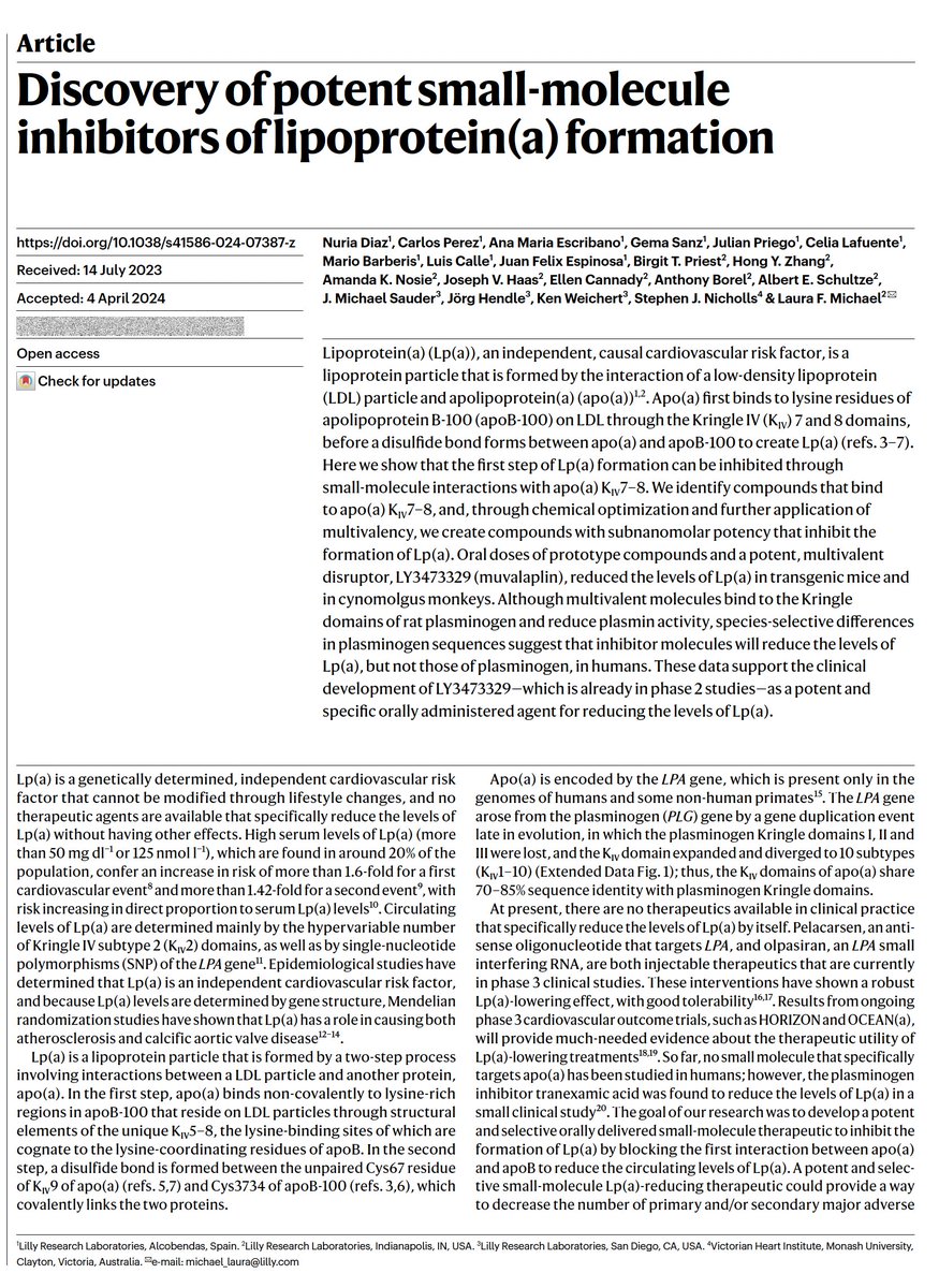 Lp(a) is a significant independent risk factor for atherosclerotic vascular diseae If only we could detect it much better —Yes we can nature.com/articles/s4416… And treat it —Yes we will nature.com/articles/s4158… @rohan_khera @AryaAminorroaya @YaleCardiology @AryaAminorroaya @YaleMed