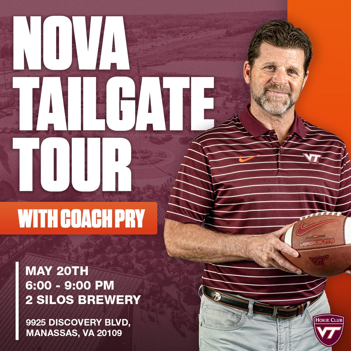 𝐂𝐚𝐥𝐥𝐢𝐧𝐠 𝐚𝐥𝐥 𝐍𝐎𝐕𝐀 𝐇𝐨𝐤𝐢𝐞𝐬 🗣️ Coach Pry is coming to Northern Virginia on May 20 for the second stop of the Tailgate Tour! Get your tickets now before the price increases on Tuesday, May 14. REGISTER: vthoki.es/R79ZH