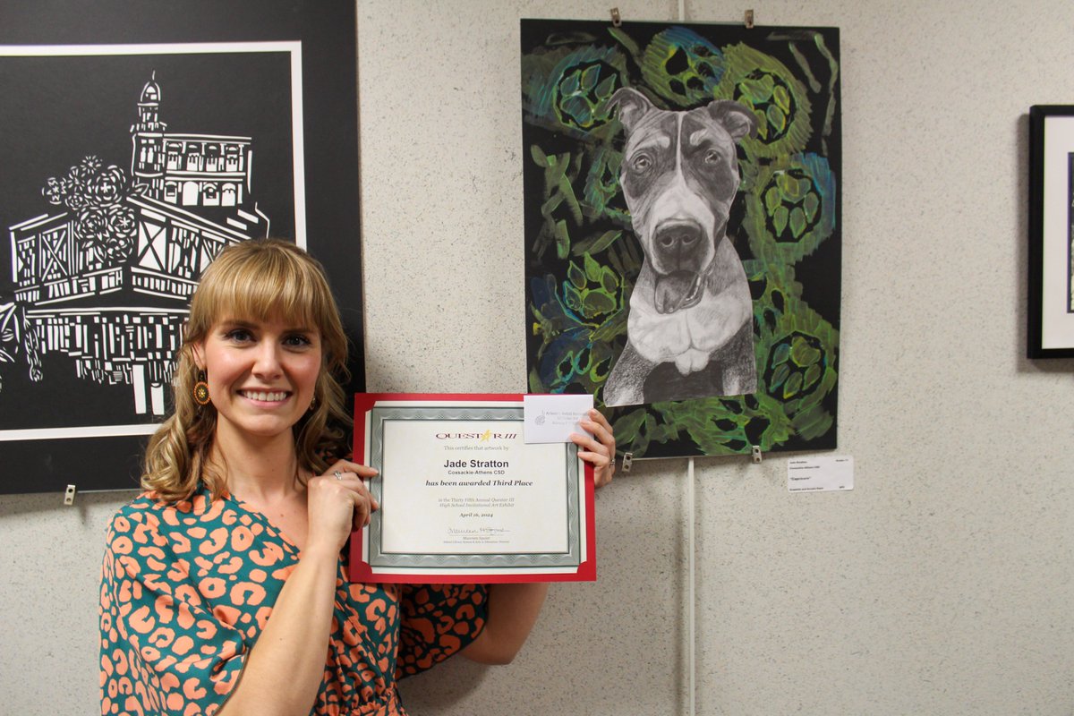 Last month, #QuestarIII #BOCES hosted the 35th Annual Juried High School #Art Exhibit, featuring art from 16 area schools. Learn more about the event, see our winners & view the online art gallery: questar.org/2024/04/18/que…