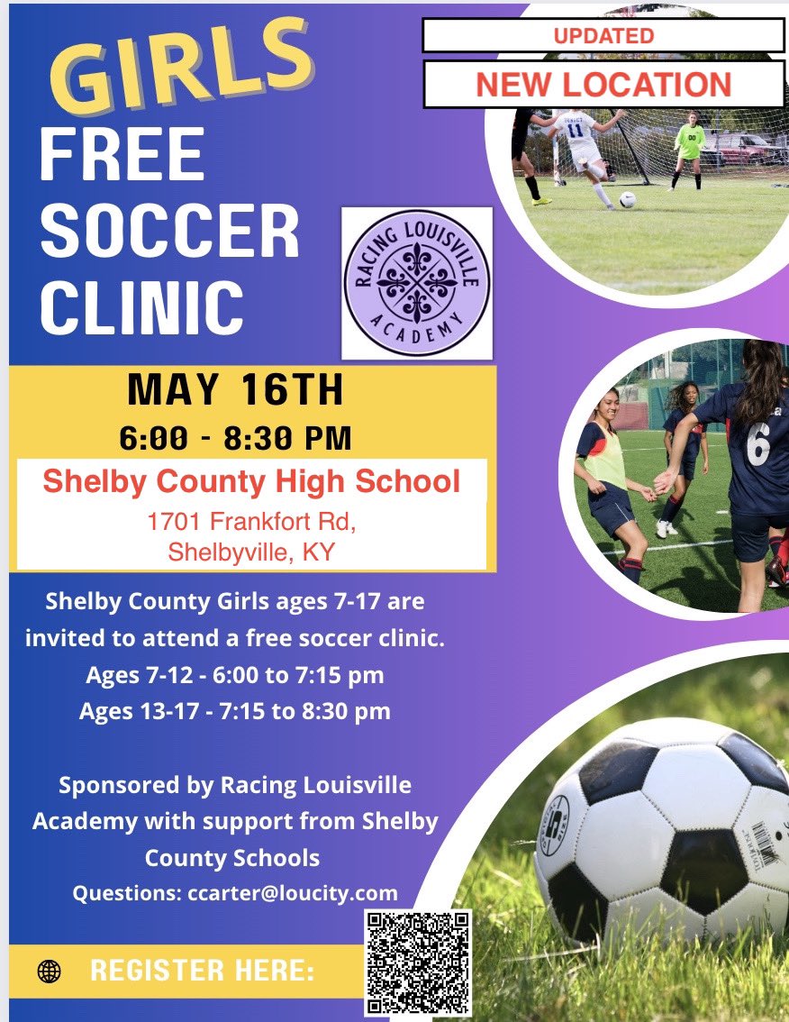 SCPS_Activities's tweet photo. ⚽️ | FREE Girls Soccer Clinic | May 16th

Updated Location: SCHS Turf

6:00 | Ages 7-12
7:15 | Ages 13-17

Special thanks to WMS Girls Soccer HC Tiffany Marthaler for organizing this. 

Information on ALL soccer opportunities in this community will be provided at the clinic. https://t.co/TylYmci0bJ