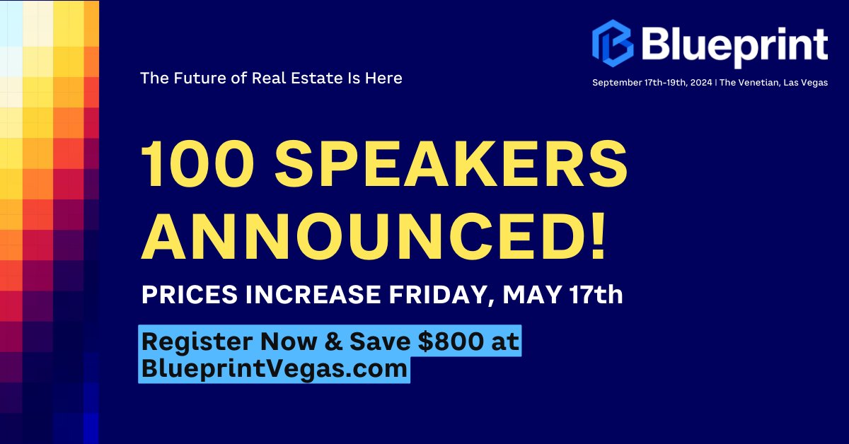 goblueprint's tweet photo. 🎊 BIG DAY for the Blueprint Team!! Today, we are honored to introduce the first 100 leaders in #realestate &amp; #construction innovation taking the stage Sept 17th - 19th at Blueprint Vegas 2024.
 
See all our speakers here https://t.co/dgbiKub404 #BlueprintVegas #Blueprint2024 https://t.co/YYTHf95cUI