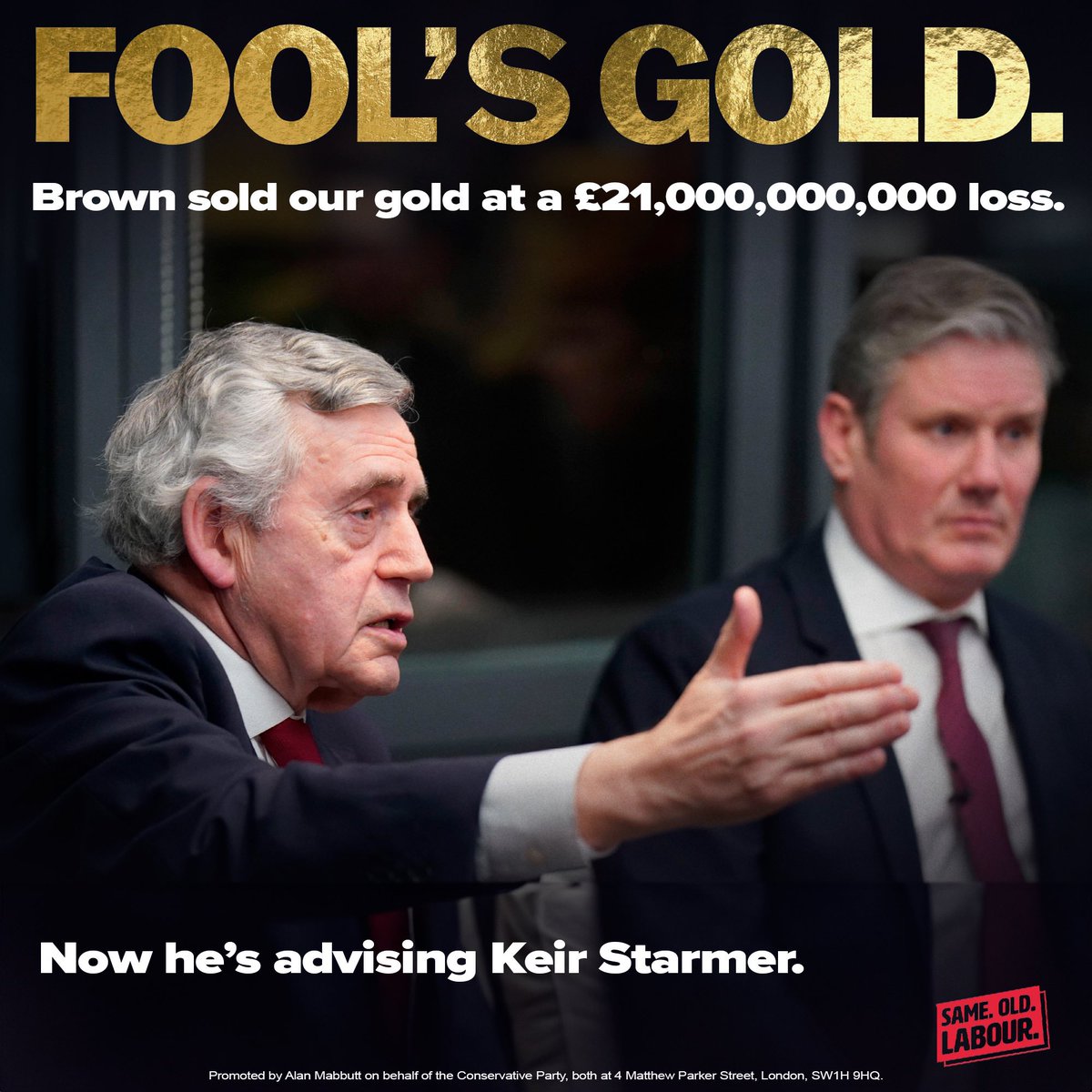 SAME OLD LABOUR Brown sold the gold. He raided pensions. Then left a note confirming ‘there is no money’. Now he’s helping Sir Keir Starmer do it all over again. #SameOldLabour🥀