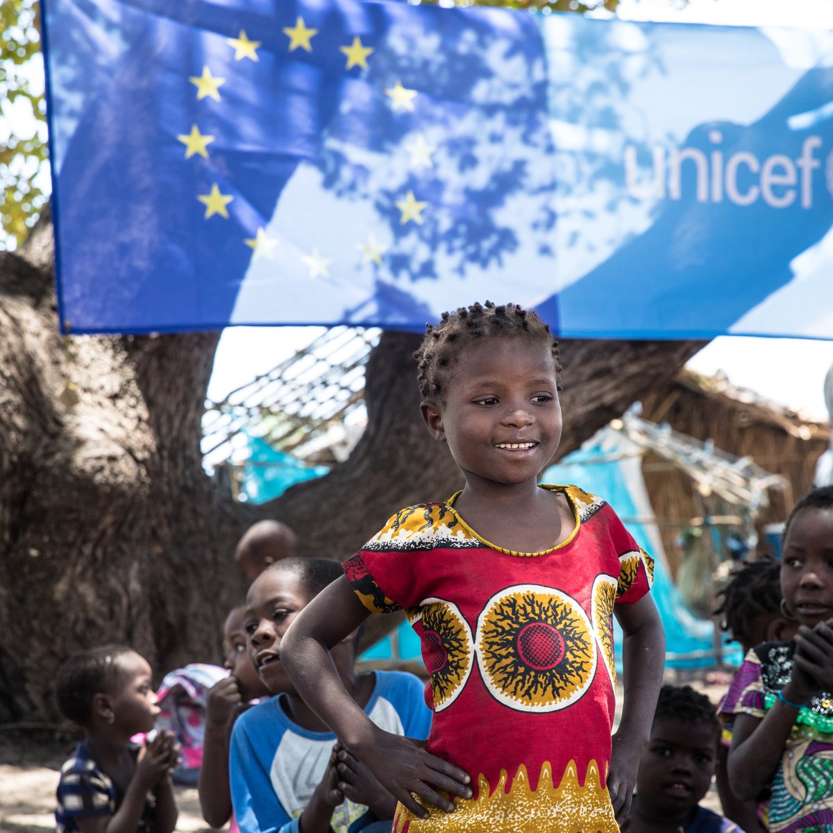 On #EuropeDay, we thank the European Union 🇪🇺 countries for supporting our work with children & families in #Mozambique, especially in the areas of protection, water, health & nutrition that helped create solutions for children & families to have better and safer lives.
