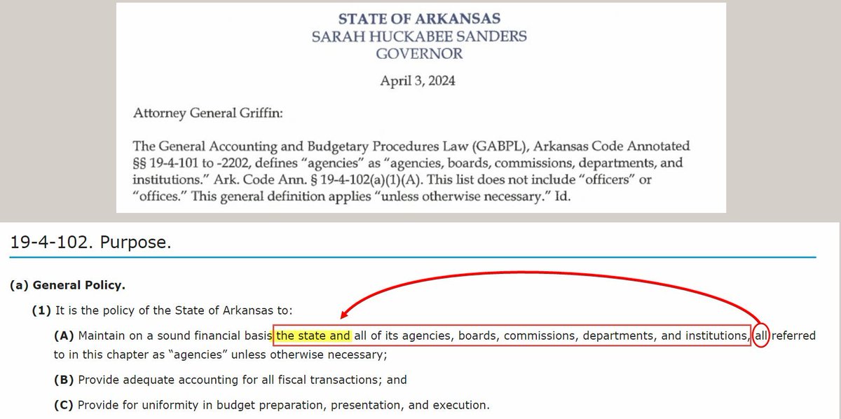 BREAKING: While reading Lake View school funding case, total nerd connects dots to answer #Lecterngate question of 'Are constitutional offices agencies as defined in 19-4-102(a)(1)?' 

The answer, as you may suspect, is yes. 

Let's dig in!
🧵1/4 #arpx