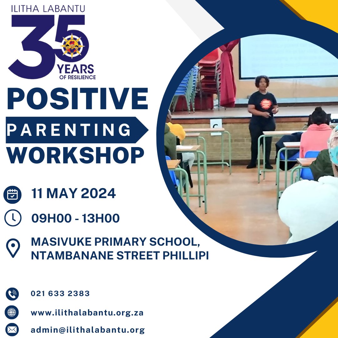 We will be hosting a Positive Parenting workshop for parents of school pupils from the Masivuke Primary School in Phillipi, 11 May 2024. The workshop focuses on positive parenting approaches that helps to foster healthy relationships between parent & child.