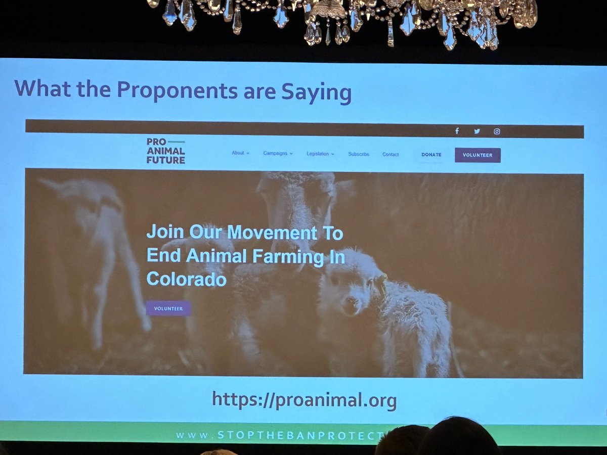 An animal rights group behind the Denver processing facility ballot initiative ban has stated their true agenda on their website: 'Join Our Movement to End Animal Farming in Colorado.' #AAA24