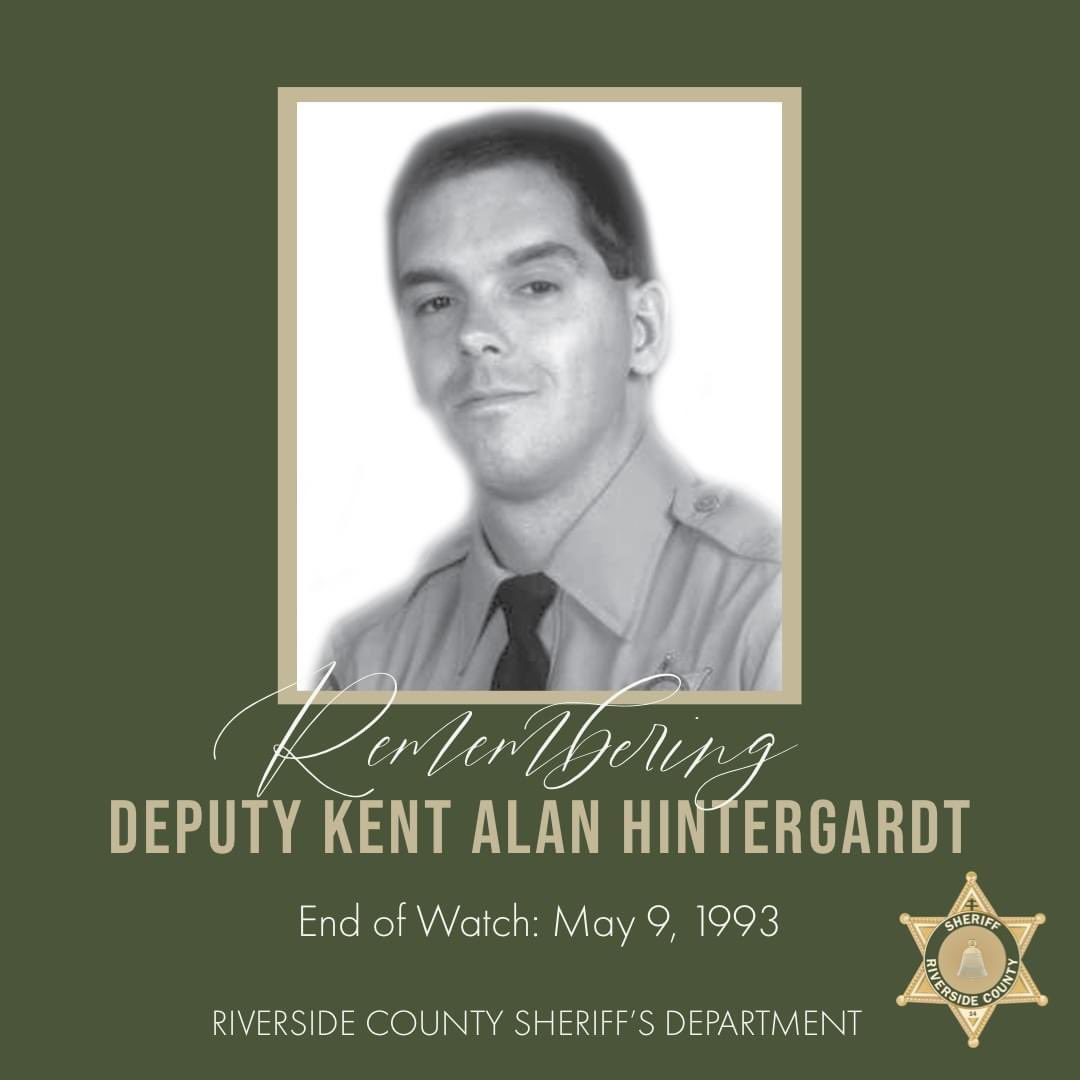 Remembering Deputy Kent Hintergardt: EOW 5.09.93

#riversidesheriff #inmemory #neverforgotten