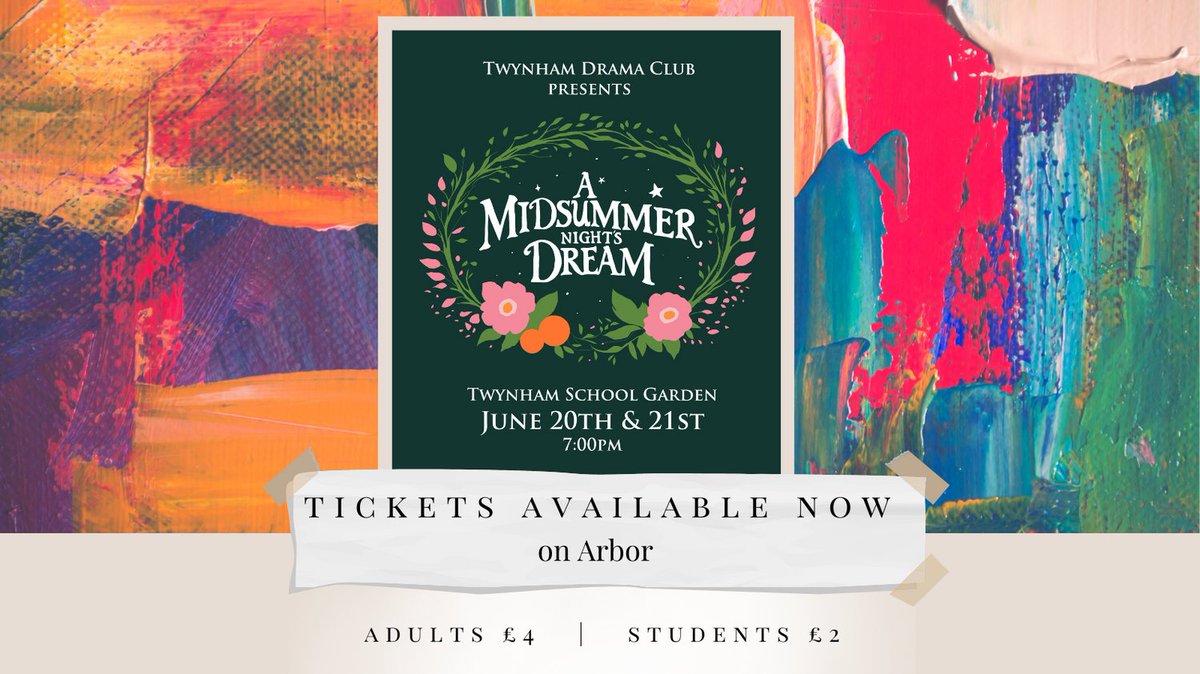 Our #Drama Club are putting on their rendition of #amidsummernightsdream next month. Tickets are available on Arbor now! #twytgsdna #proud #determined #aspirational