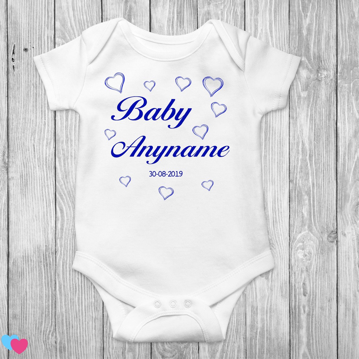 Personalised Name Babygrow - Name and Date of Birth - Various Colours - Free Delivery tuppu.net/551250cd  #BabyClothing