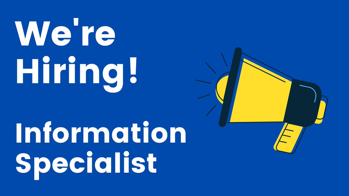 Pls RT- We're #hiring an Information Specialist! In this unique role, the Information Specialist will provide library services to a range of medical teams in the hospital & support #KnowledgeSynthesis research projects. Deadline is May 22. More info here: bit.ly/3USwKy2