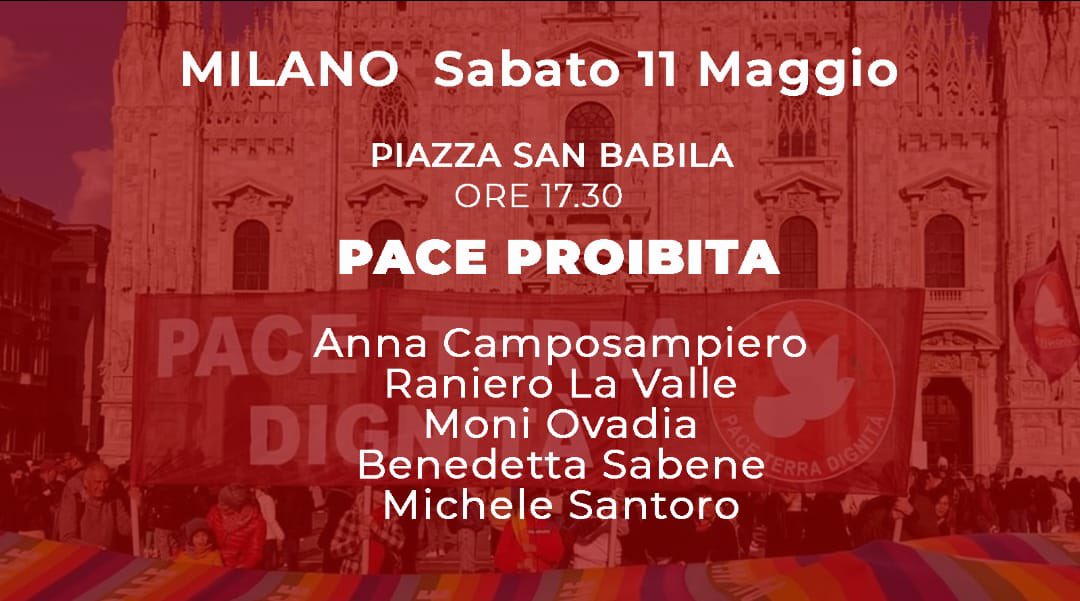 A Milano, in piazza, per ribadire il No alla guerra e il cessate il fuoco in Ucraina e in Palestina. Vi aspettiamo!