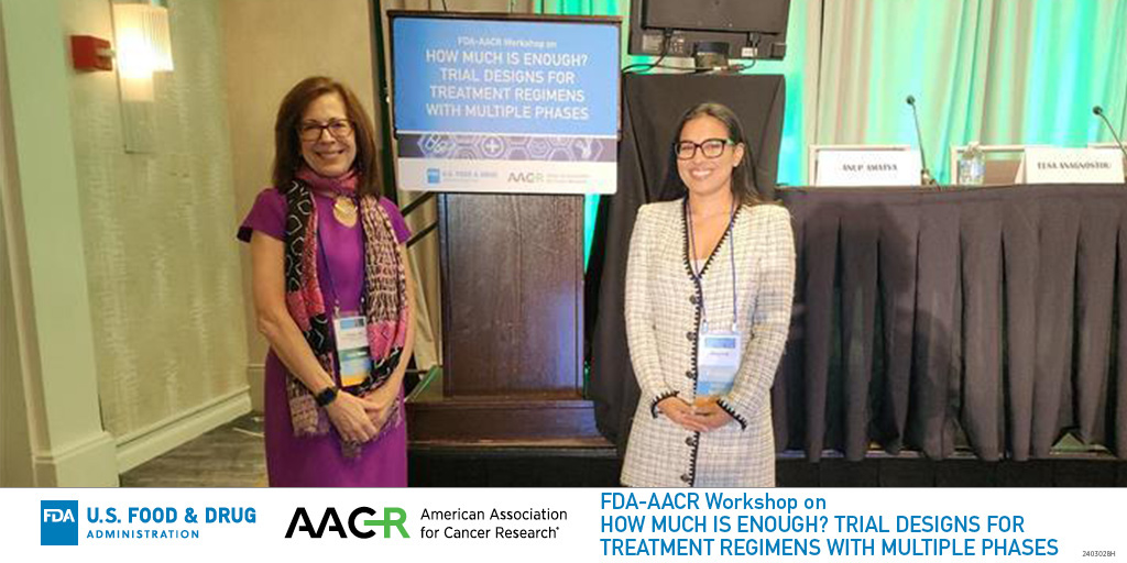 AACR Past President Elizabeth M. Jaffee and @FDAoncology's Harpreet Singh welcome participants to this joint workshop on Trial Designs for Treatment Regimens with Multiple Phases:  
bit.ly/3QDI4eL #AACRSciencePolicy @DrLizJaffee