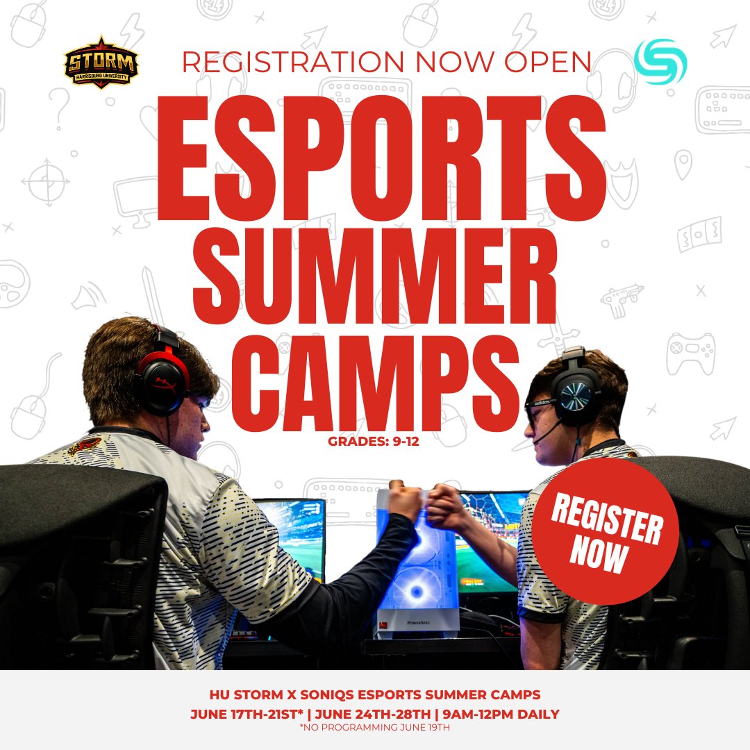 We're excited to bring downtown Harrisburg education-focused esports camps with @SoniqsEsports! ⚡️Learn from industry veterans from HU & SQ ⚡️Experience the downtown SQ LAN Center ⚡️Prepare for your next steps in esports Want to learn more? Head to storm.harrisburgu.edu/hu-storm-x-son…