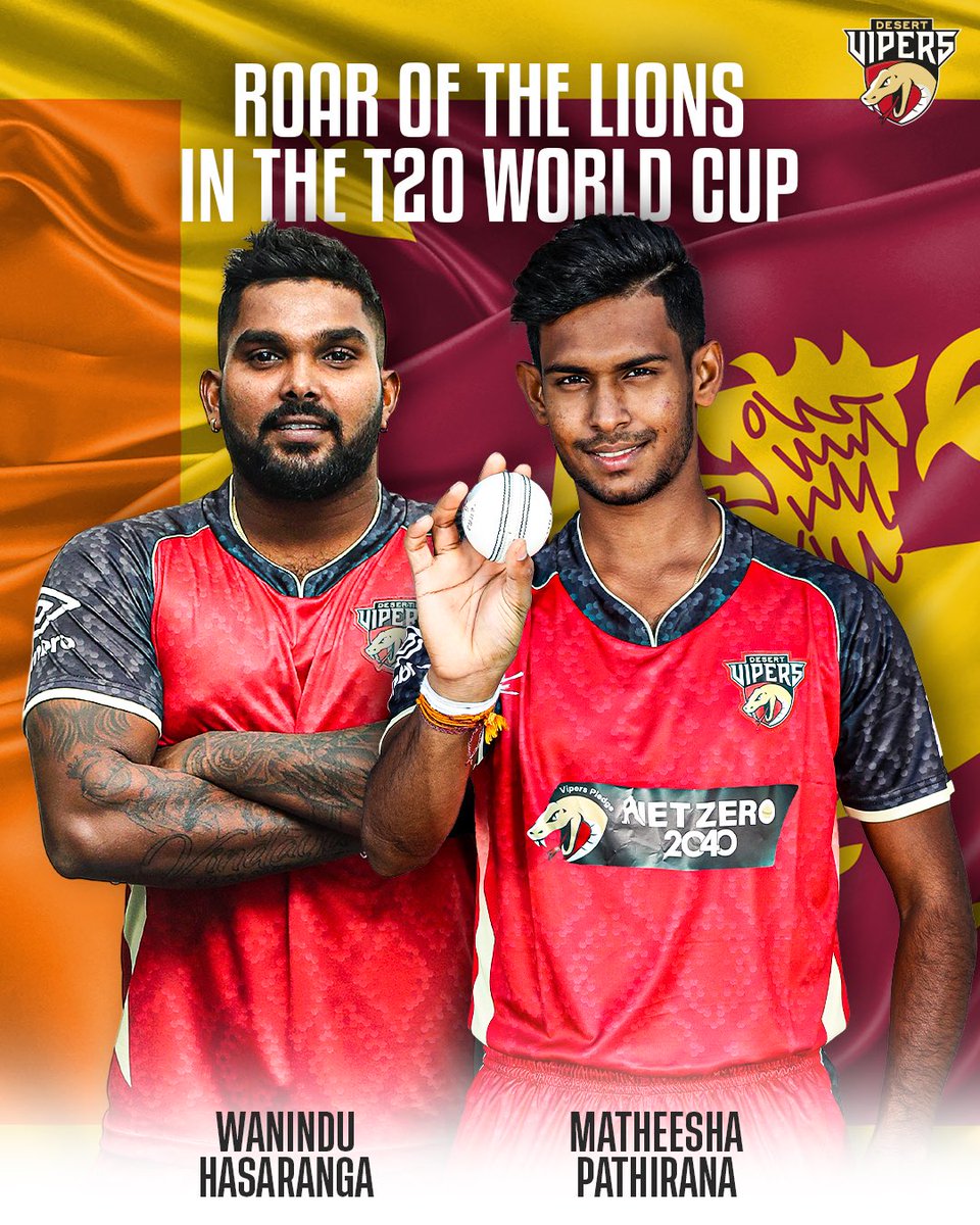 𝑾𝒂𝒏𝒊’𝒔 𝒈𝒐𝒐𝒈𝒍𝒊𝒆𝒔 and 𝑷𝒂𝒕𝒉𝒊𝒓𝒂𝒏𝒂’𝒔 𝒚𝒐𝒓𝒌𝒆𝒓𝒔...

⏳ soon in the #T20WorldCup 😌

#DesertVipers #FangsOut #MatheeshaPathirana #WaninduHasaranga #WorldCupSquad #WorldCup #SriLanka