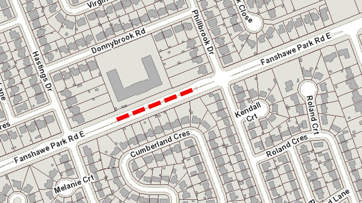 Heads up: Starting Monday, May 13, temporary lane restrictions will be required on Fanshawe Park Road between Hastings Drive and Phillbrook Drive to allow for private work until approximately Friday, May 24. Please expect delays and plan ahead. bit.ly/4adBYZz #LdnOnt