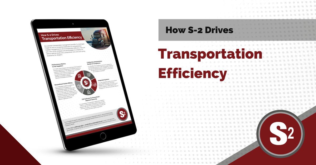 S-2  latest infographic highlights S-2’s commitment to robust carrier vetting, compliance, simplified invoicing, and advanced technology. hubs.la/Q02wGH0f0

#S2International #SolutionSource #TransportationExperts #FreightIQ