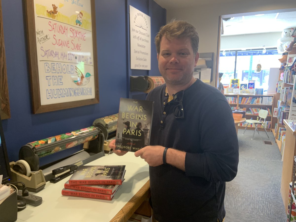 We're so excited @theodorewheeler dropped in to sign copies of his new book, THE WAR BEGINS IN PARIS, a provocative and stylish literary noir about two female war correspondents whose fates intertwine in Europe.