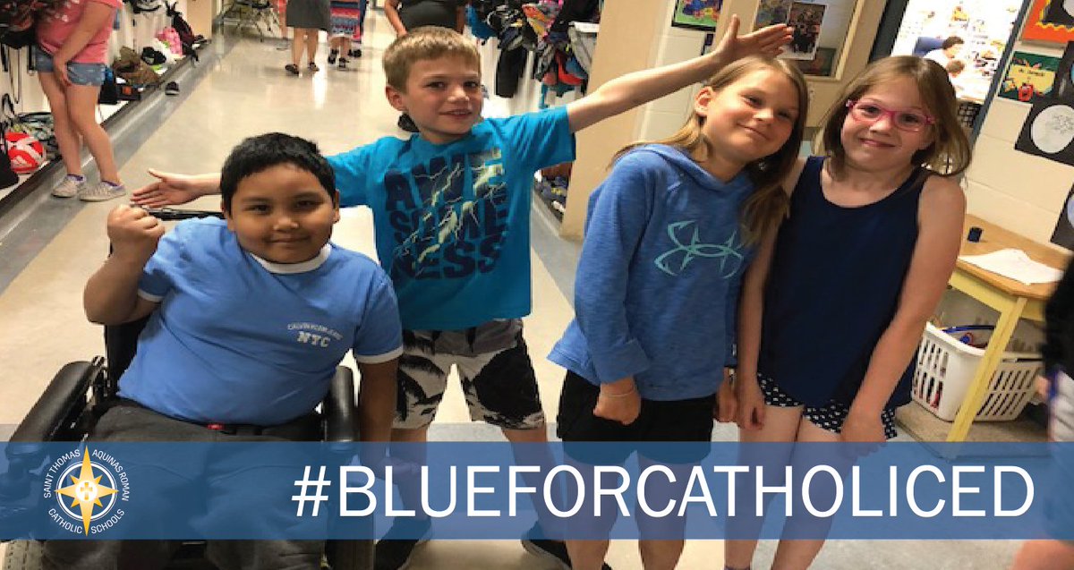 starcatholic's tweet photo. It's #WorldCatholicEducationDay! We love to see the photos of our school communities wearing ๐BLUE๐ for Catholic education! Share them with us using #IBelieveInCatholicEd and #BlueForCatholicEd! https://t.co/dT0YWRA6qU