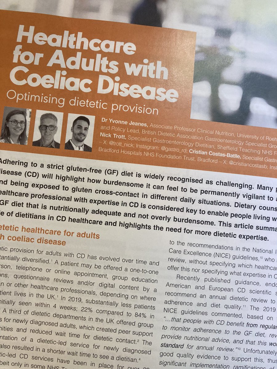 A brilliant collaborative project to promote high quality dietetic provision for ALL with coeliac disease @coeliacUK @trott_nick @cristiancostasb @NutritionRoe #coeliac 🙏to everyone involved!!