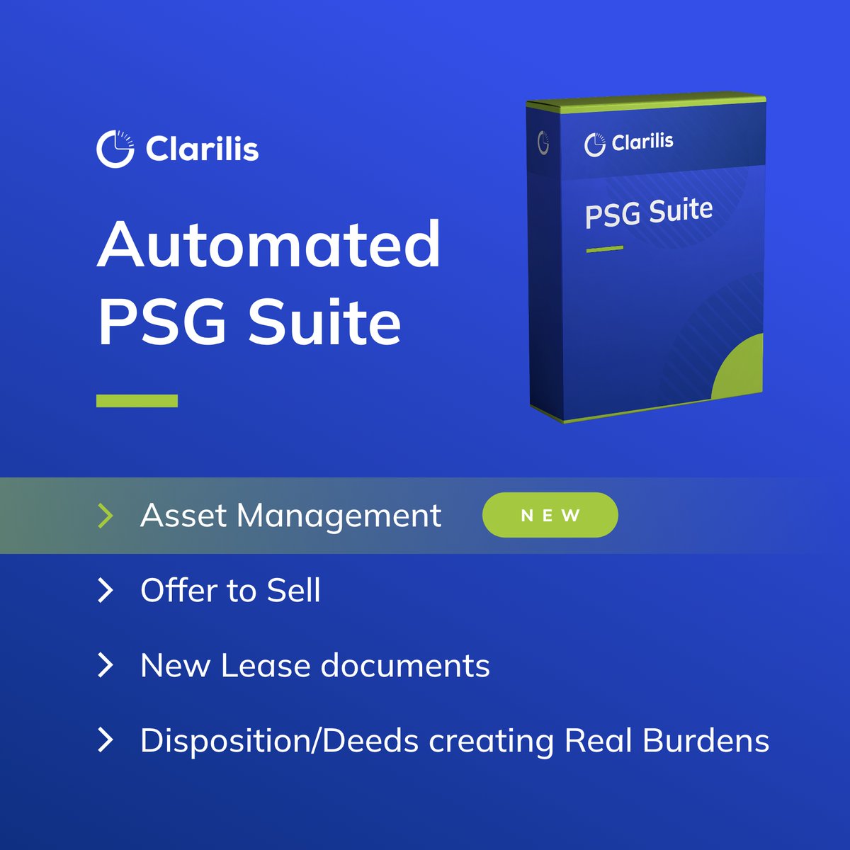 At Clarilis, we're always improving and developing the products we offer to fit the changing needs of our customers. That's why we're happy to announce the Clarilis Automated PSG Suite now also includes the PSG Asset Management documents!

Learn more 👉 clarilis.com/products/autom…
