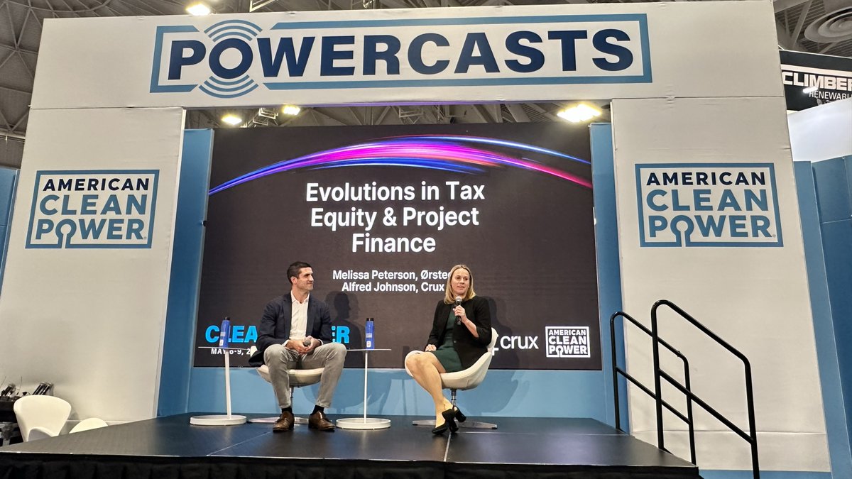 Did you catch Melissa Peterson’s fireside chat with Crux CEO @Alfredijohns0n? Excited to have had our Head of Onshore and P2X talk tax equity, transferability, and onshore project financing at @UsCleanPower’s Cleanpower conference! us.orsted.com/renewable-ener…