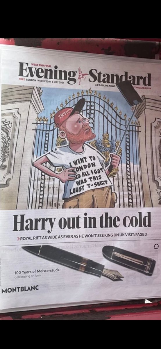 The evening standard shade is legendary 👇🏽 #PrinceHarryisaTraitor and a global laughing stock. His former country does NOT want him 👇🏽