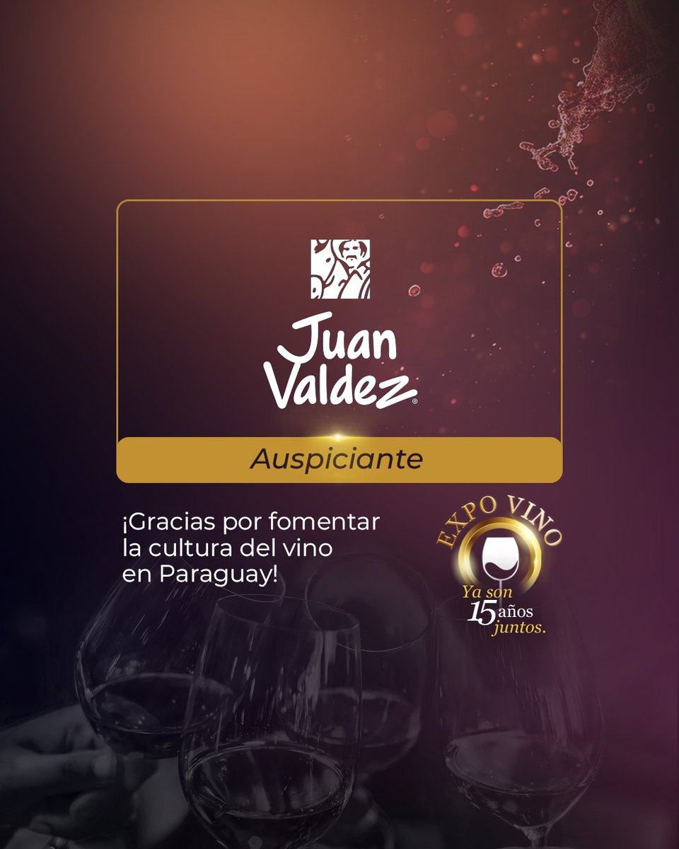 ¡Gracias Juan Valdez por acompañarnos en esta edición especial de #ExpoVino2024 🍷 como AUSPICIANTE!