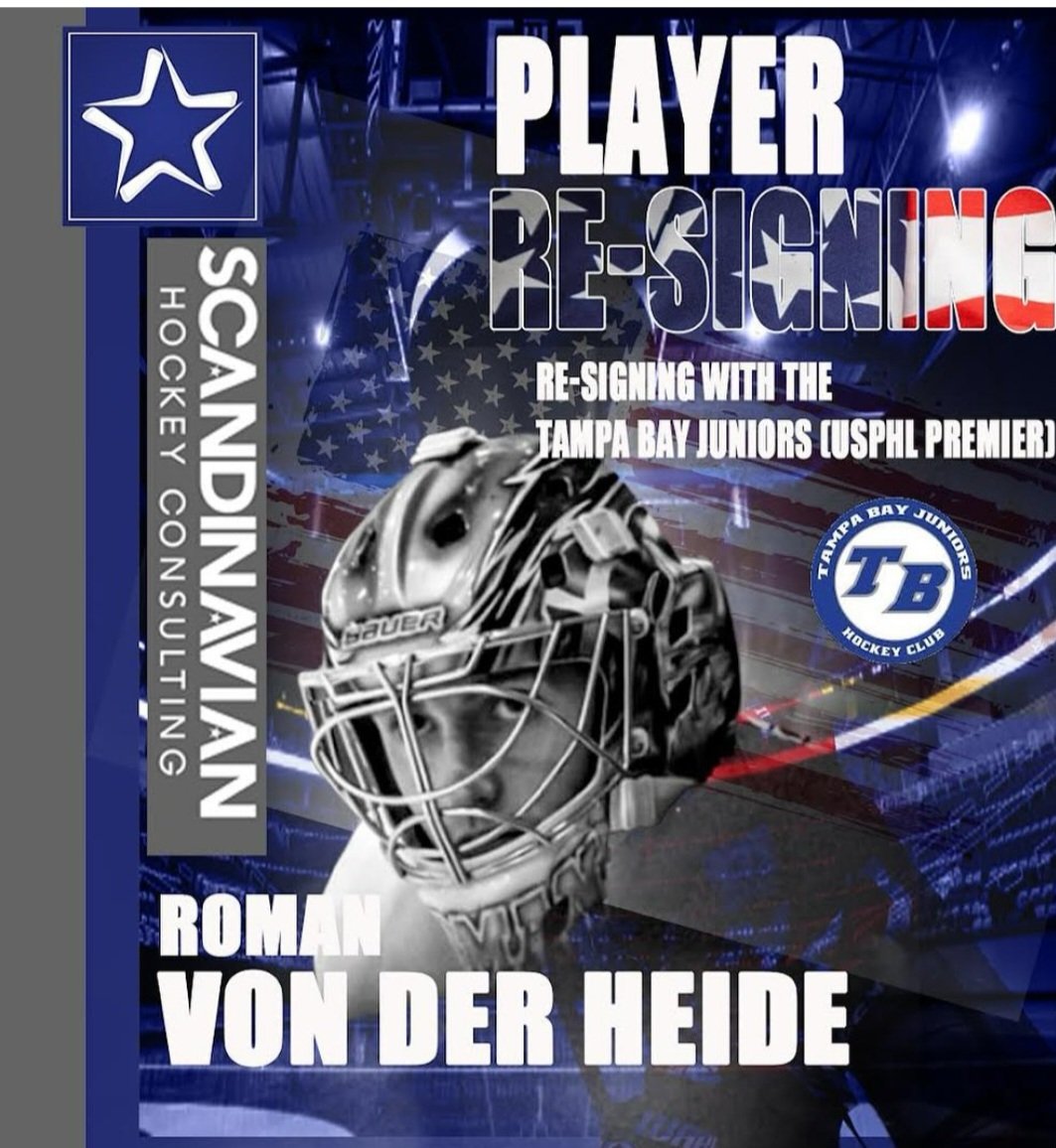 Varmt grattis @goaliervdh and congratulations to @tbjuniorsusphl for signing a great guy! Its going to be great to follow you all in the @USPHL 

#tbj #tampabay #usphl #twittpuck #juniorhockey
