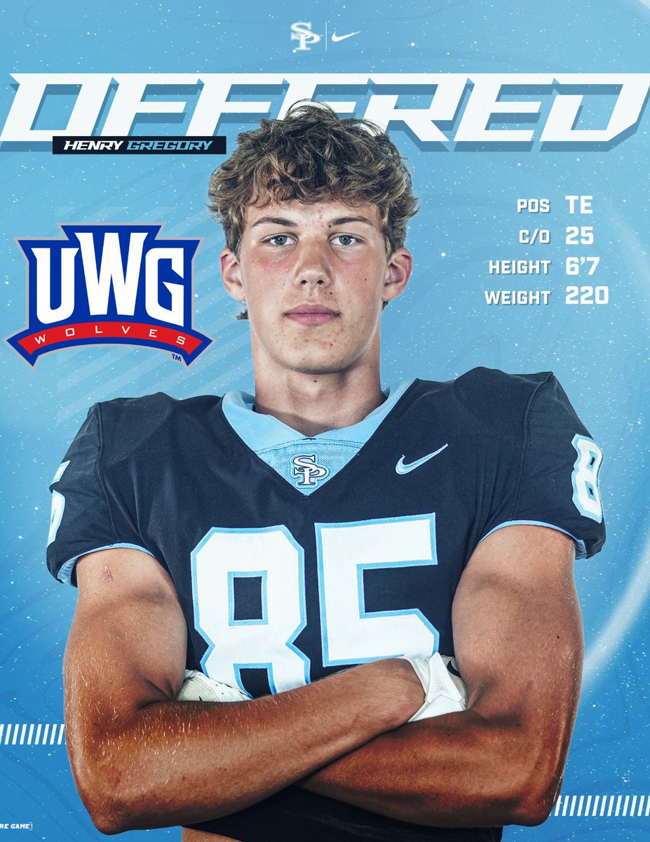 Jag Nation...congrats goes out to our 25 TE Henry Gregory for earning his 1st offer from The University of West Georgia... He is an example of when God given talent meets extremely hard work... Keep being a great teammate and leader...just the beginning!! #SPFootball #ItsComing