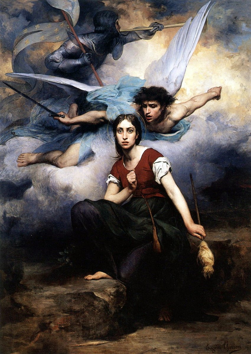 Joan of Arc listening to the voices, by French painter Eugène Thirion (1876). Ville de Chatou.