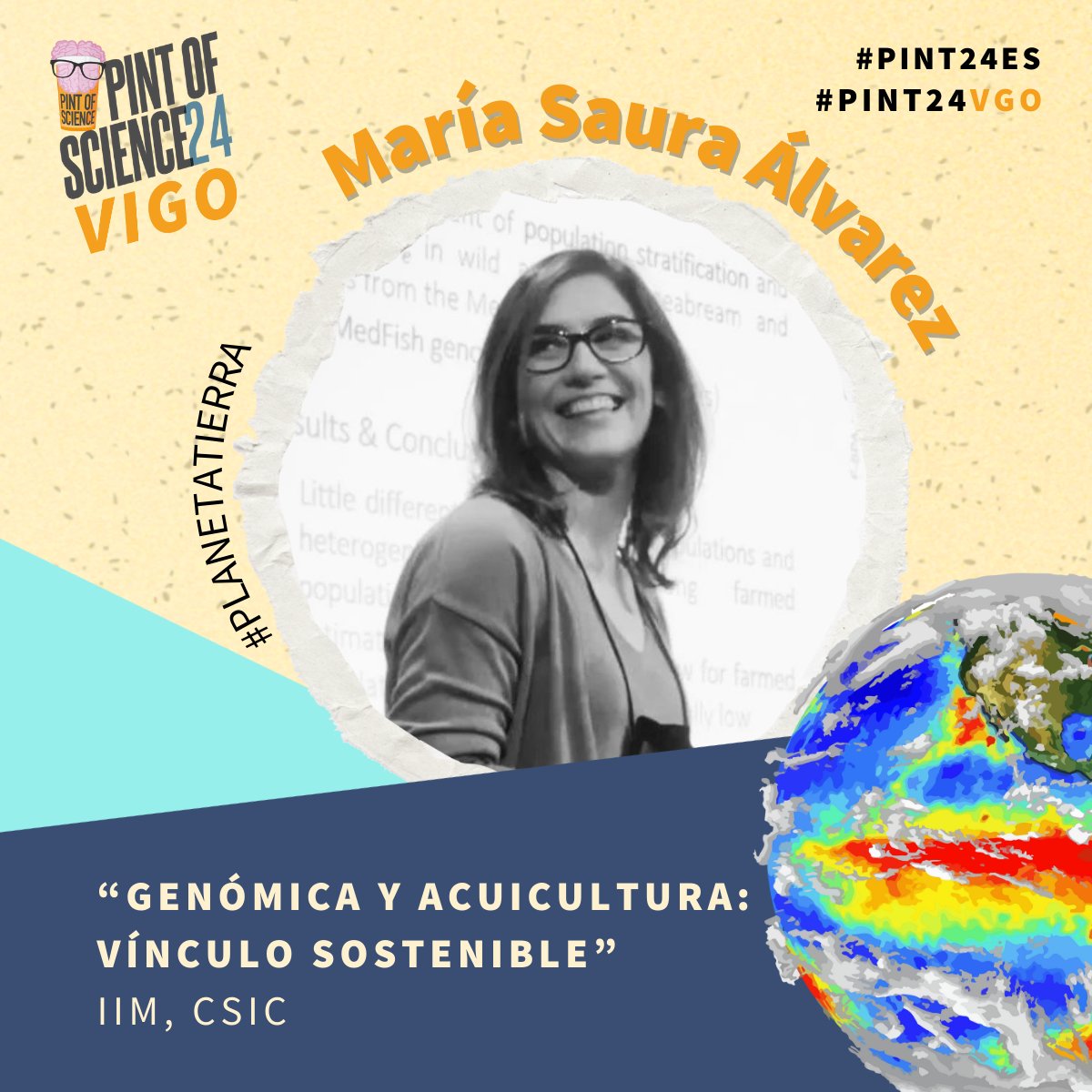 @ECOBAS_ @dandolaturra @atlanTTic_uvigo @uvigo @pintofscienceES @AM_Diez_et_al @cintecx @cinbio_uvigo 🌍 #PlanetaTierra 🎙️'De pinturas, volcans e árbores', Celestino Quintela Sabarís (@CIM_Uvigo, @uvigo). 🎙️'Genómica y acuicultura: vínculo sostenible', María Saura Álvarez @maria__saura (@IIM_CSIC). ➡️pintofscience.es/event/hacia-un…