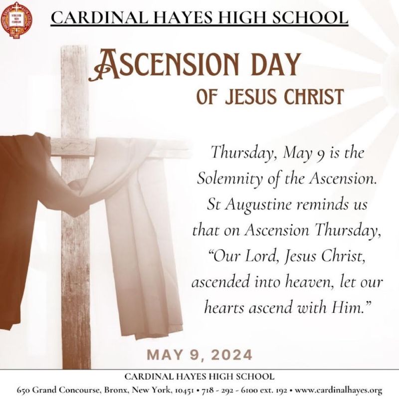 Today, as we commemorate Ascension Thursday, let us rise with hope and joy, guided by the light of faith! #AscensionThursday #FaithinEducation Up Hayes and All Its Loyal Men!