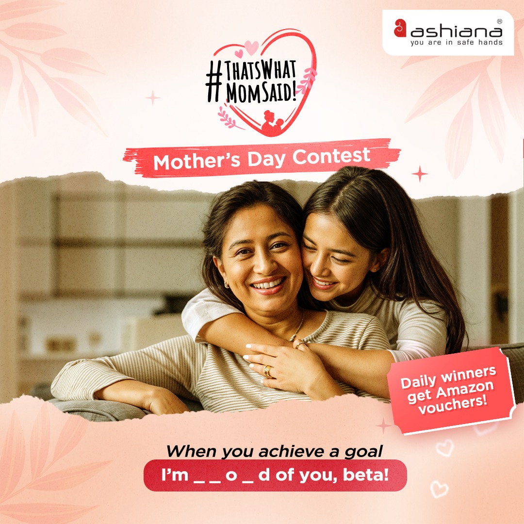 LAST DAY!

This #MothersDay, complete these classic mom lines for a chance to win Amazon vouchers!

Here’s how to participate:
- Comment your answer
- Follow Ashiana Housing 
- Share this post or tag 3 of your friends to invite them to participate too

Contest ends today.
