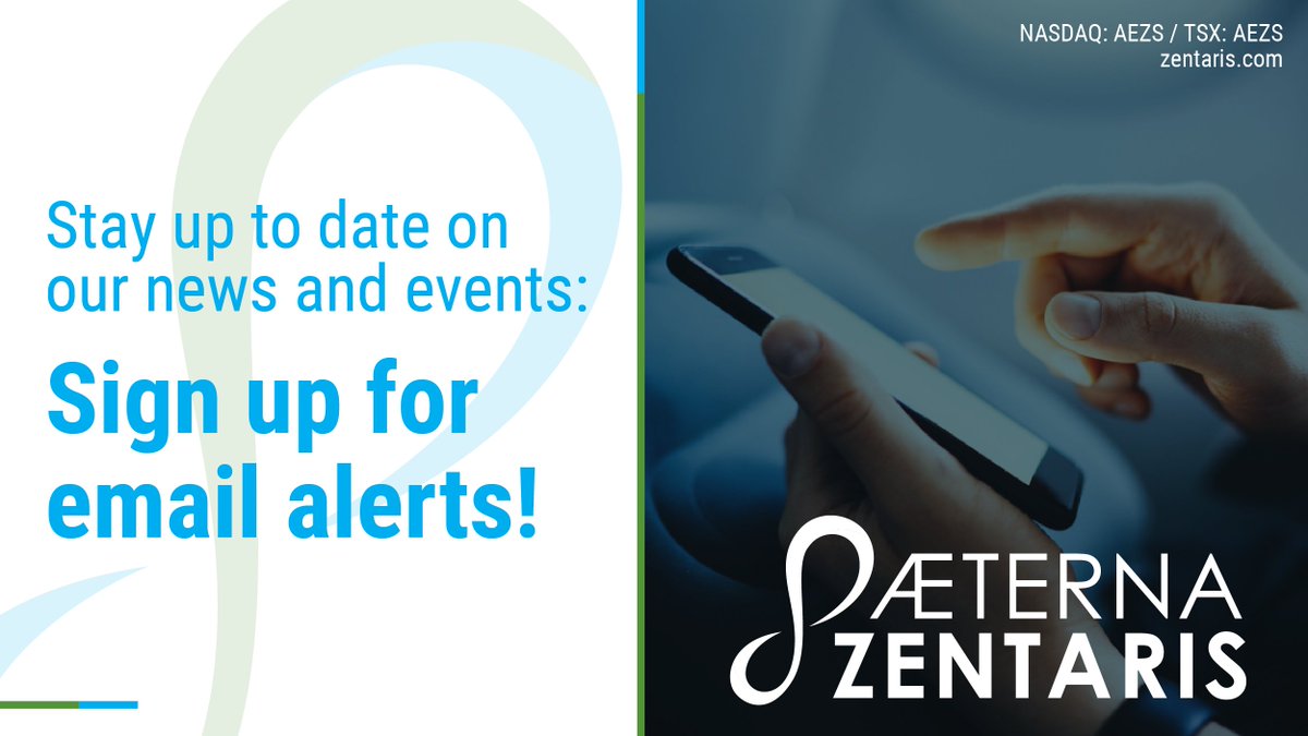 Stay up to date on $AEZS news and events by signing up for our email alerts here: bit.ly/3BG4lRZ  #NMOSD #ParkinsonsDisease #ALS #AGHD #CGHD #Hypoparathyroidism #Diagnostics #Therapeutics #AutoimmuneDiseases