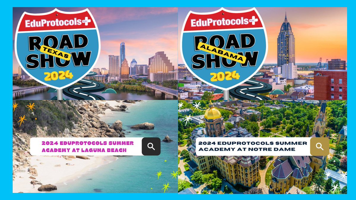 Our summer @eduprotocols in person events kick off later this month and continue through the end of July. Will we see you at one of them? Check the dates and details of our in person academies at eduprotocolsplus.com/academies/ #edutwitter #pedagogy