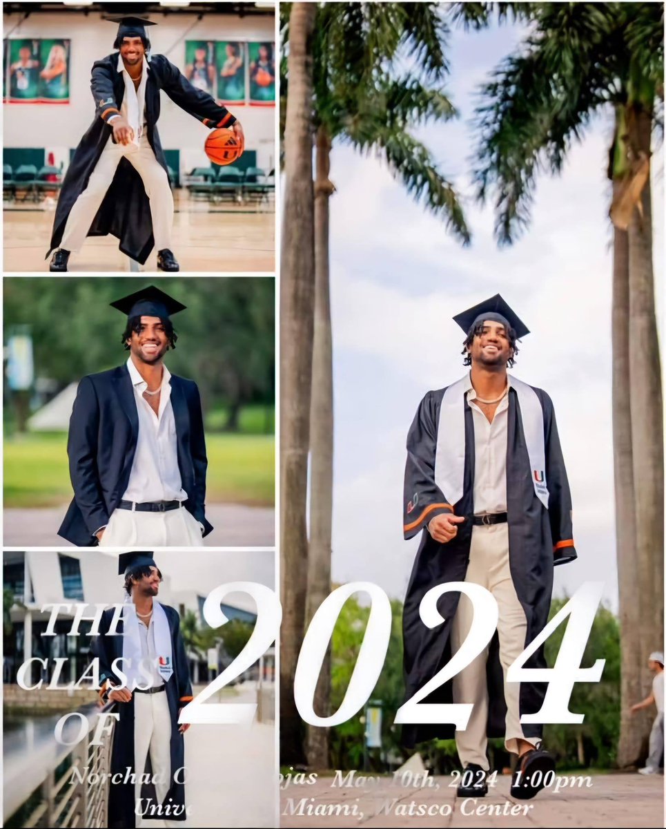 𝐎𝐑𝐆𝐔𝐋𝐋𝐎 𝐂𝐎𝐒𝐓𝐄𝐍̃𝐎  • Norchad Omier ha sido el mejor estudiante/atleta del 2024 en la Universidad de Miami y de su conferencia.
Su misión está cumplida, ya no queda vuelta atrás para aquel niño lleno de ilusiones y sueños, ahora es un hombre profesional.