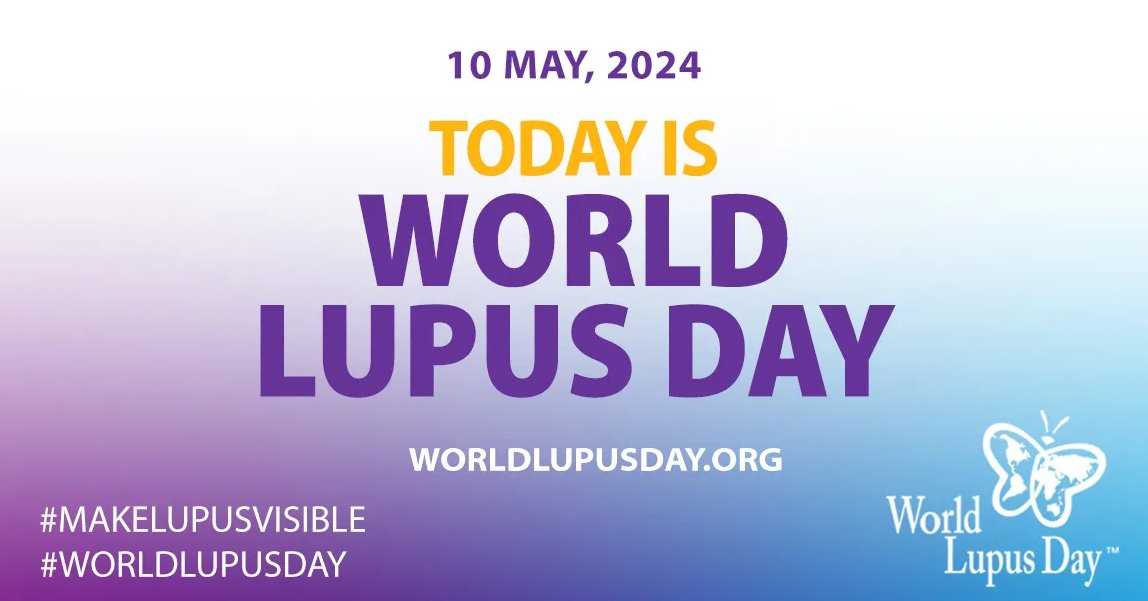 Today is #WorldLupusDay! 💜 Lupus is a chronic autoimmune disorder where the immune system of the body attacks itself, affecting around 1 in 1,000 people living in the UK. Learn more about #lupus at lupusuk.org.uk #MakeLupusVisible #LupusAwareness #LUPUSUK