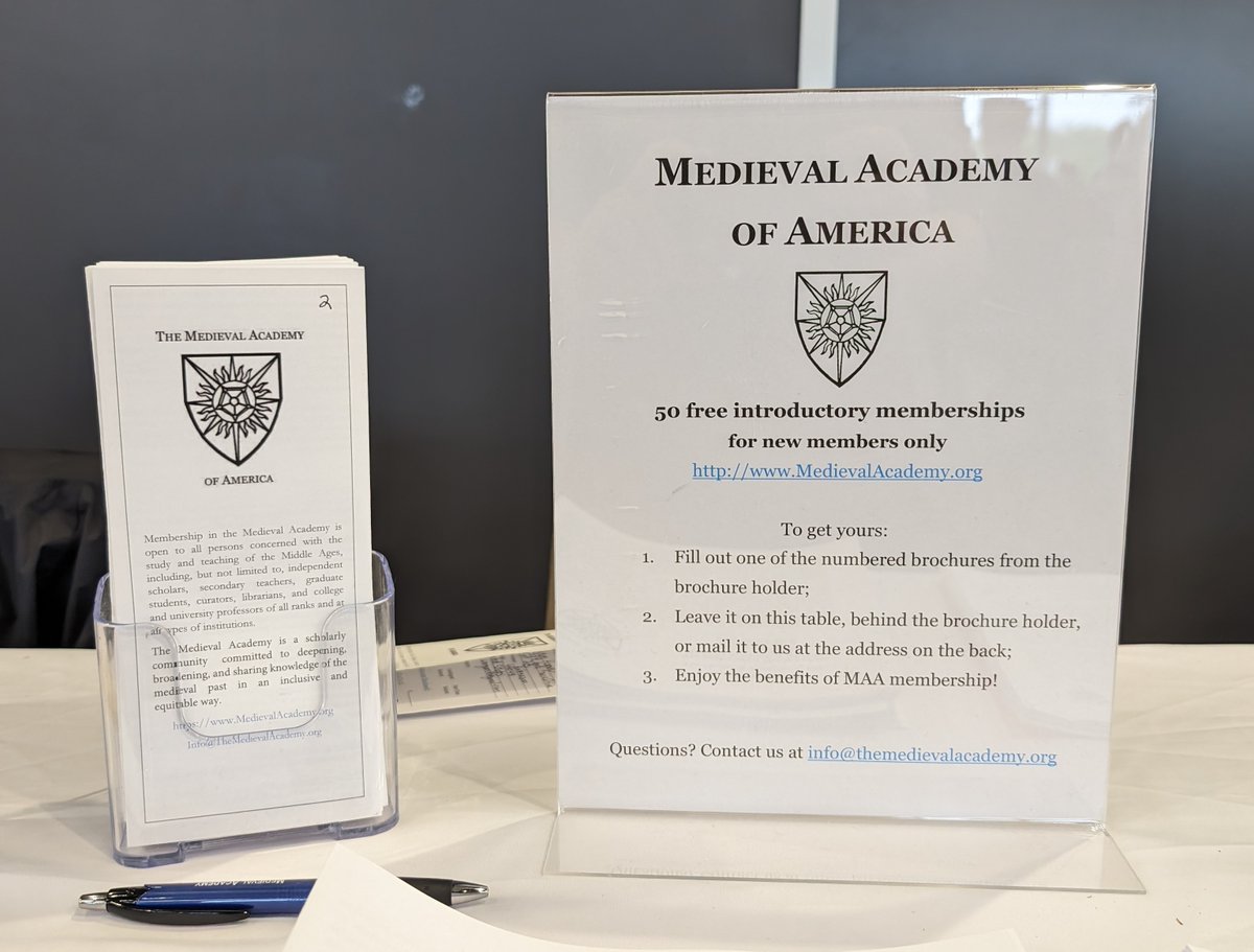 Ready when you are! The 2024 @medievalacademy #50Free giveaway starts now! Stop by Table 55 in the Exhibit Hall to get your free introductory membership...there are only 50, and they'll go fast! #Kzoo2024
