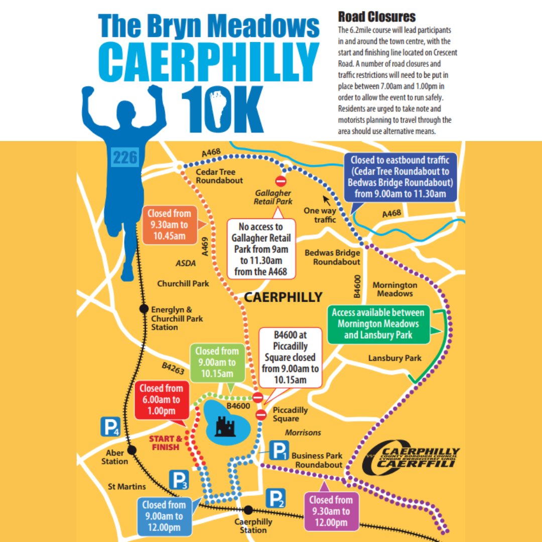 ⌛️Only 3 days left until this year’s Caerphilly 10k!🏃 🙏We kindly ask to be respectful of residents and use local parking facilities. Find suitable parking spots on our route map under 🅿️. 🤔Haven’t signed up yet? Secure your spot now at caerphilly10k.co.uk