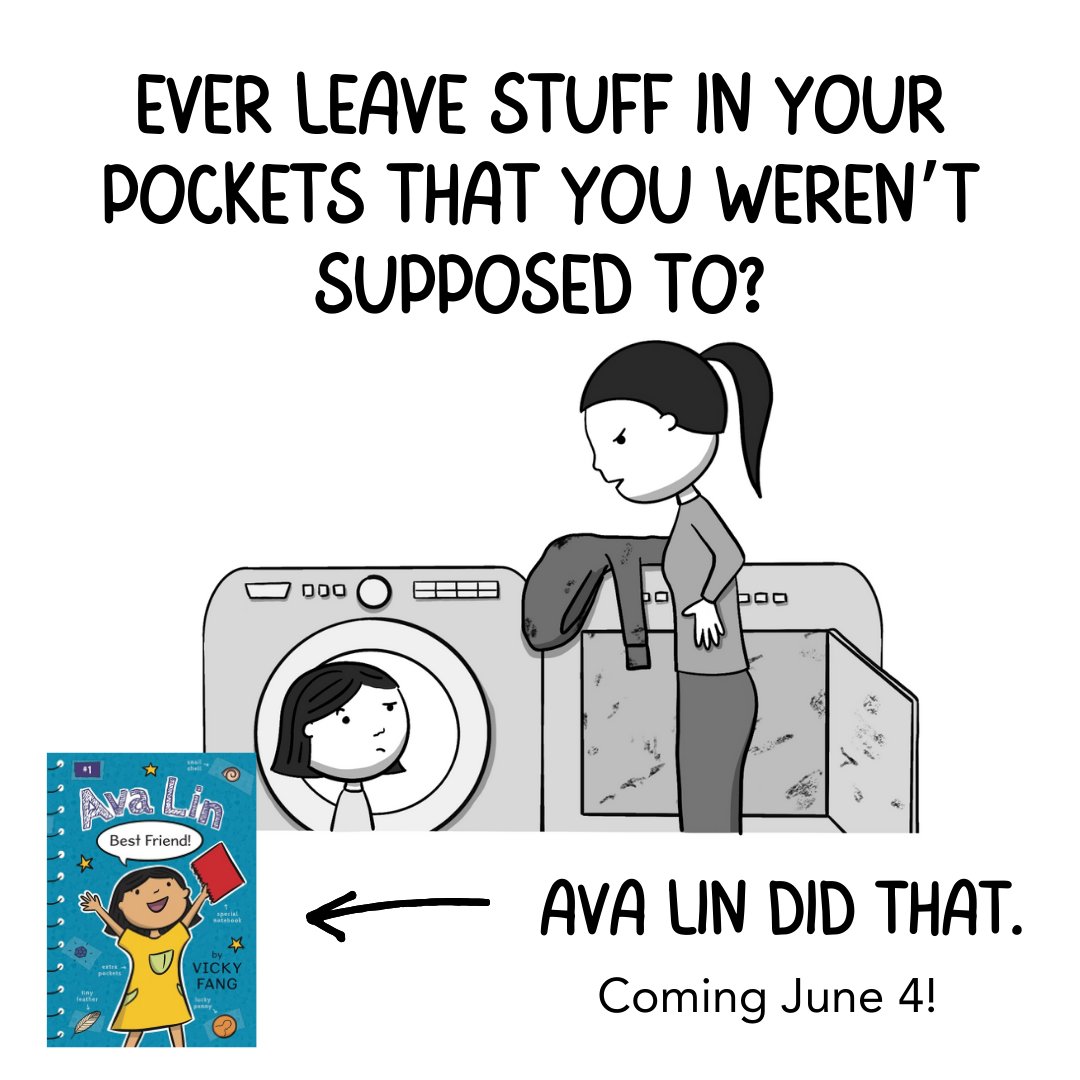 Ever leave stuff in your pockets that you weren't supposed to? Ava Lin did that. The first book in this funny and relatable new chapter book series from @Candlewick, written and illustrated by me, releases June 4! bit.ly/3xRz0w4