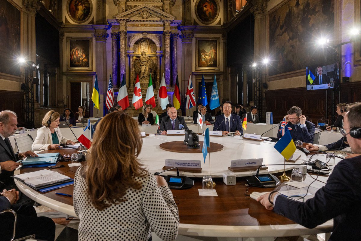 Ricostruzione e prevenzione della corruzione in #Ucraina: è il tema della prima sessione del #G7Giustizia di #Venezia. Ospiti il ministro 🇺🇦 Maljuska e il procuratore generale 🇺🇦 Kostin, e la direttrice Unodc Ghada Waly