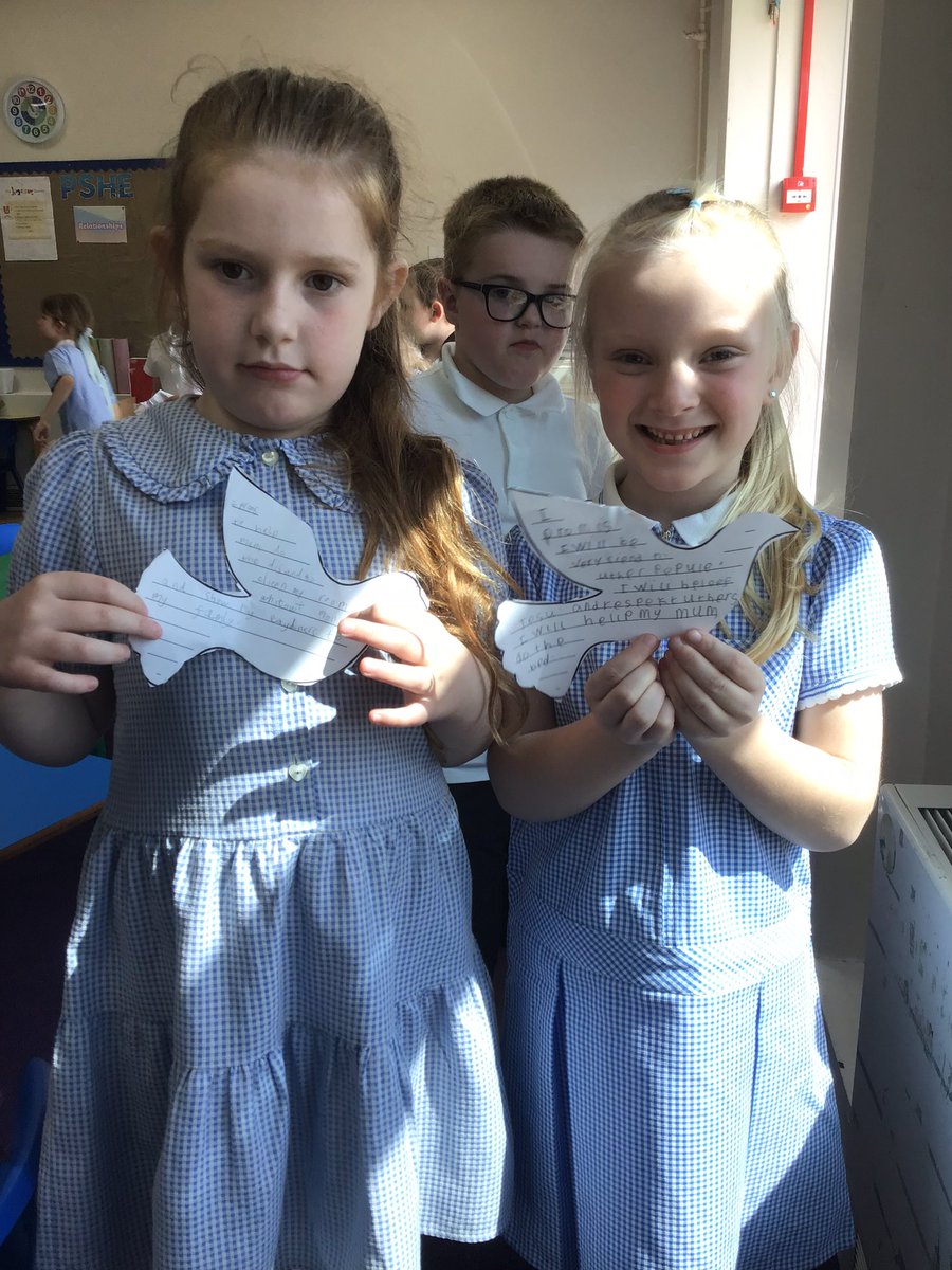 Today we listened to the scripture ‘Promise of the Spirit and the Ascension’ (Acts 1:1-11)and we created their own promises 🕊️ #totheendsofearth #religiouseducation #year1 @StPPPrimary